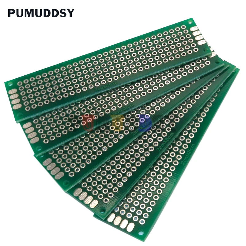 5PCS/Lot Universal Printed Circuit Board 2x8cm 2*8CM Double Side Prototype PCB diy | Электронные компоненты и