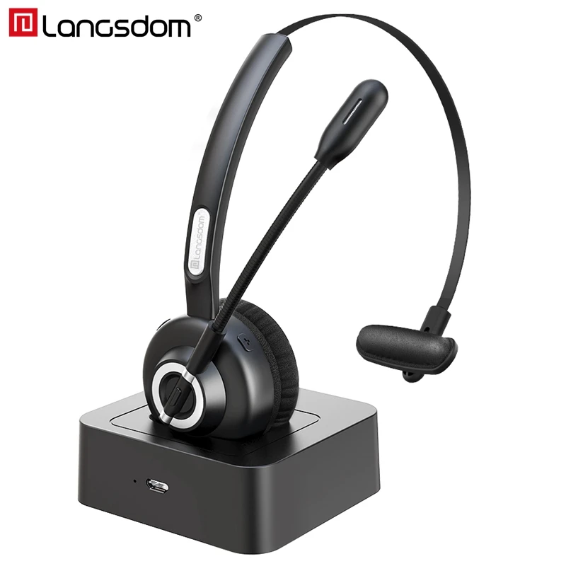 Продажа Langsdom H3 Bluetooth наушники, гарнитура для Skype, беспроводная гарнитура для дальнобойщиков, наушники с микрофоном для телефона, офиса, Skype