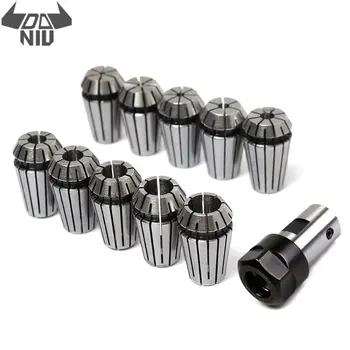 

DANIU 10Pcs 1-10mm Spring Collets with ER16A 8mm Motor Shaft Holder Extension Rod Lathe Tools for Boring Milling Grinding