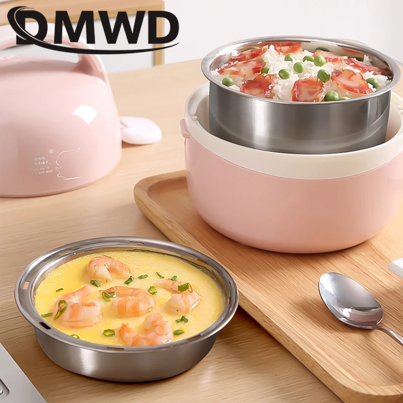 Мини рисоварка DMWD термоварка для еды Ланч бокс бенто с электрическим подогревом 2