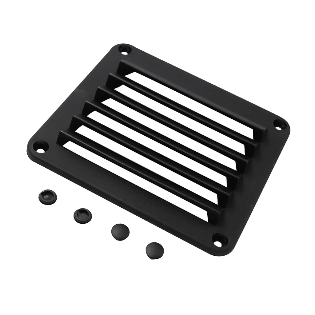Marine Louvered Vents Round Hose Hull Air Vent for Boat RV Trucks Car - Black Plastic - 5-1/2 x 4-7/8 inch/14 x 12.4cm