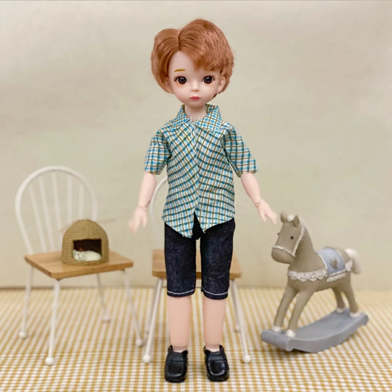 30CM Cool Boy Bjd Doll 18 Movable Joints Dolls With Sport Witer Suit Make up DIY Bjd Doll With Glass Gifts For Children BJD Toy 7