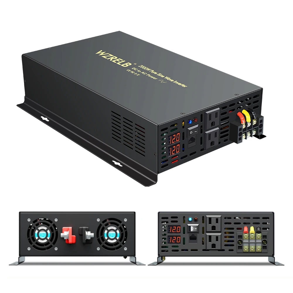 순수 정현파 태양 광 인버터 전원 2000W 변압기 12V/24V/48V/96V/110V DC  AC 110V/120V/230V/240V 변환기 유선 제어