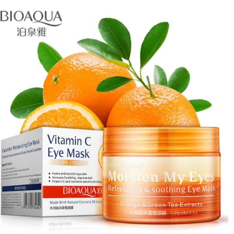 36 pcs/bottle BIOAQUA Orange Moisturizing Eye Mask Refreshing Soothing Nourish Gentle Skin Care Women | Красота и здоровье
