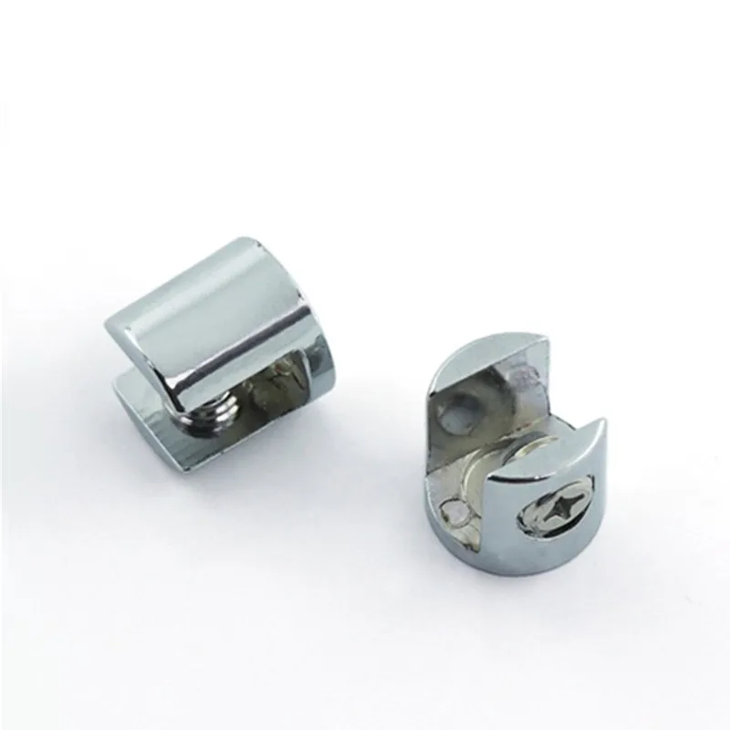 1/2/4 Glass Plated Brackets Zinc Chrome Alloy Shelf Holder Support Clamp 5-8mm 
