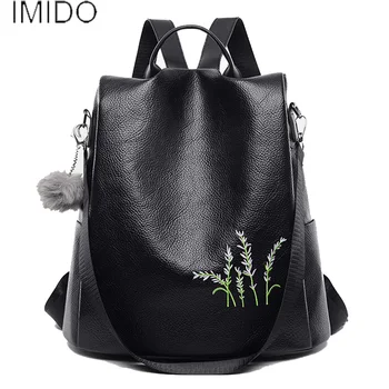 

2020 New Multifunctional Backpack Female Leather Shoulder Bags Casual travel Bag for Girls School Bags Women Backpack Black Sac
