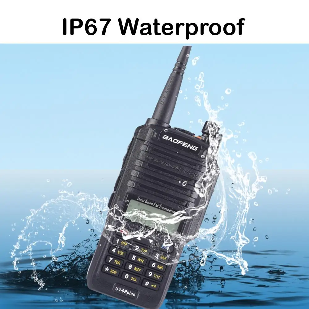 2 шт. UV9R Baofeng двухстороннее радио UV-9R Plus Ham Двухдиапазонная VHF UHF радиостанция Водонепроницаемая Baofeng рация IP67 трансивер