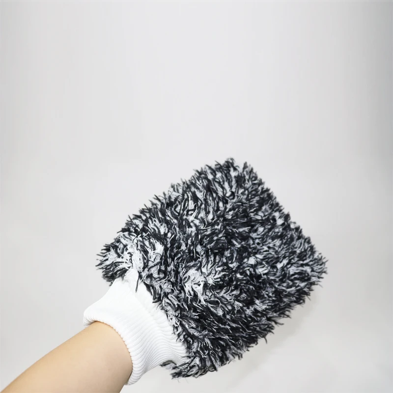 AUTO TIGER Soft Easy Working Double Side Car Washing Mitt Microfiber Cleaning Gloves Car Detailing Tools