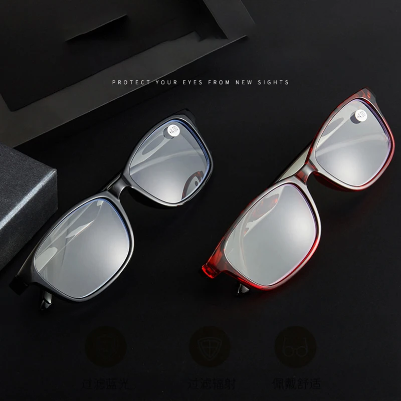 Owalne okulary do czytania + 100 + 150 + 200 kobiety mężczyźni przezroczysty czarny różowy niebieski 8 Owalne okulary do czytania + 100 + 150 + 200 kobiety mężczyźni okulary dla krótkowzroczności -1.0 -1.5 -2.0 przezroczysty czarny różowy niebieski 6