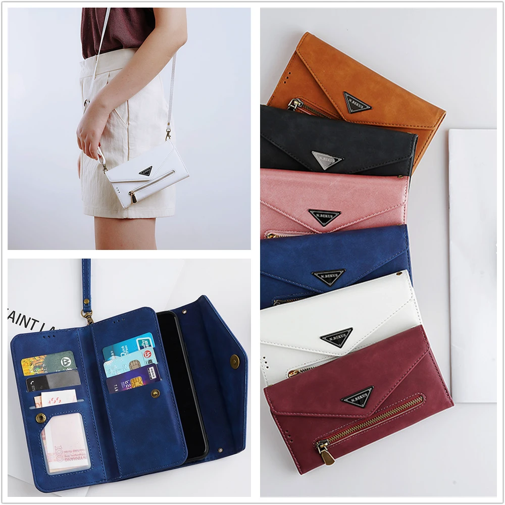 

Quality Leather Case For iPhone XS XR XS 11 pro max 8 7 6 6s Plus 5 S se 2020 Crossbody Wallet Case card slot Cover Flip Shell