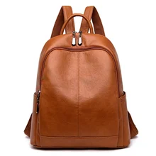 Hot Backpack Women Soft Leather Shoulder Bags For Women 2019 Designer School Bags For Teenage Girls Mochilas Travel Backpack Sac