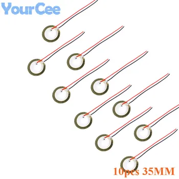 

10Pcs Piezoelectric Piezo Ceramic Wafer Plate Dia 35mm For Buzzer Loudspeaker Sensor with Wire