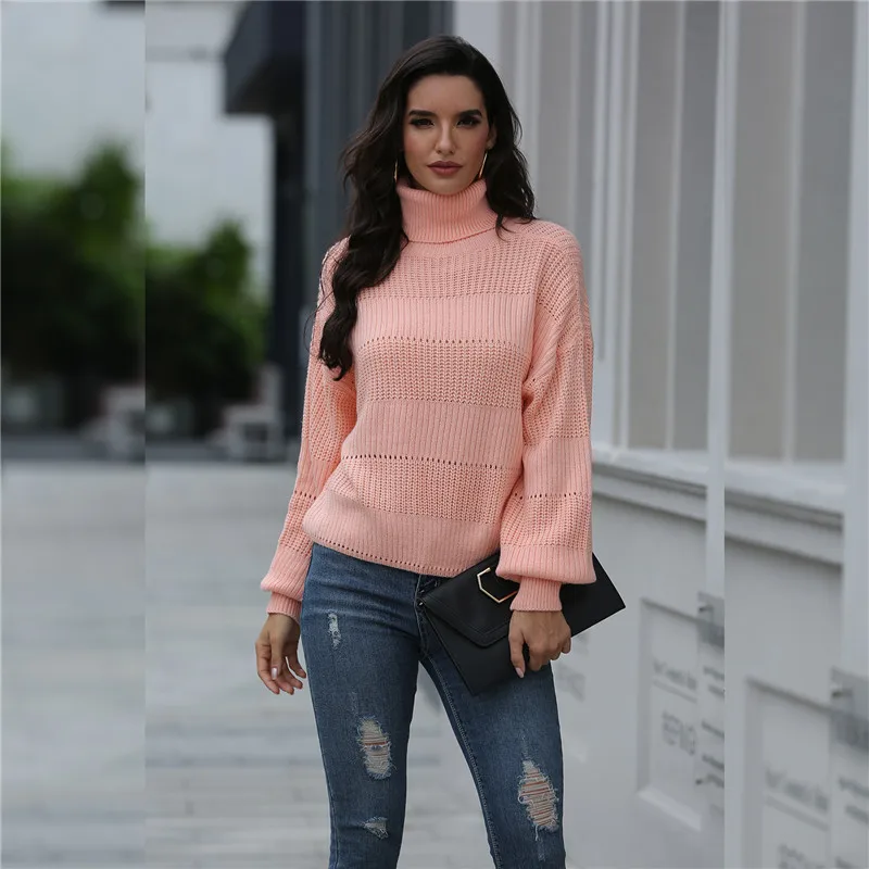 

Women Sweaters and Pullovers Turtleneck Winter Jumpers European Casual Knitted Warm Sweaters Female Oversized Sweater Pull