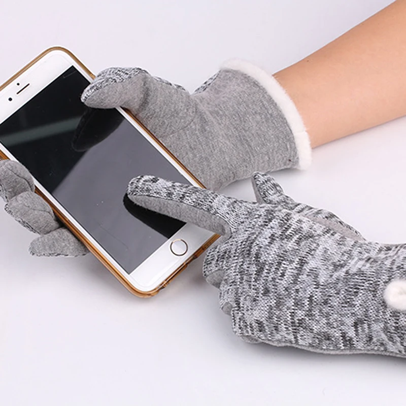 Женские шерстяные перчатки 2019 новые модные зимние элегантные теплые плюшевые с