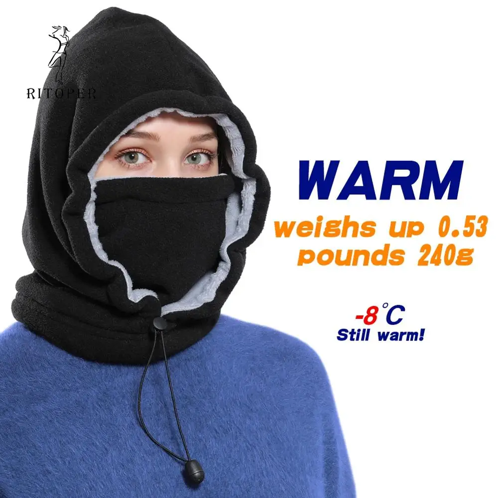 Najtaniej RITOPER kobiety wiatroszczelna narty Snowboard Skullies twarzy czapki mężczyźni zagęścić kominiarka polarowa czapki zimowe głowy cieplej czapka jazda na snowboardzie