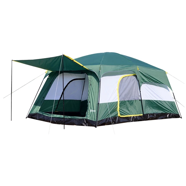 Outsunny 8-10 Man Camping Tent with Weatherproof Rain Cover, Double Layer Backpacking