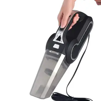 

4-in-1 Car Handheld Vacuum Cleaner With Pointer Display Tire Inflator Pump Pressure Gauge Led Light Vacuum Cleaner