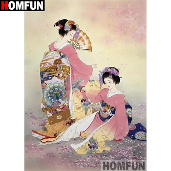 

HOMFUN Full Square/Round Drill 5D DIY Diamond Painting "Beauty character" 3D Embroidery Cross Stitch 5D Home Decor Gift A26964