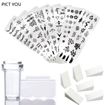 

Nail Stamping Plate Set Flowar Lace Geometric Stamping Gel Polish Template Tool For Painting Stencil Tools Image Plate