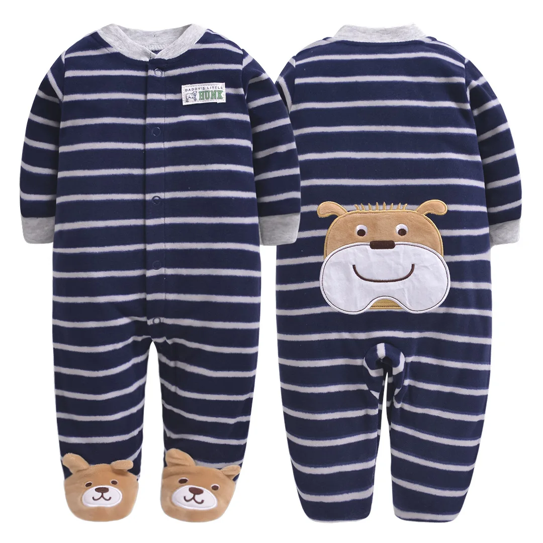Детский комбинезон зимние теплые для детей Одежда для маленьких мальчиков и девочек Комбинезон для младенцев детская одежда - Цвет: Navy blue dog