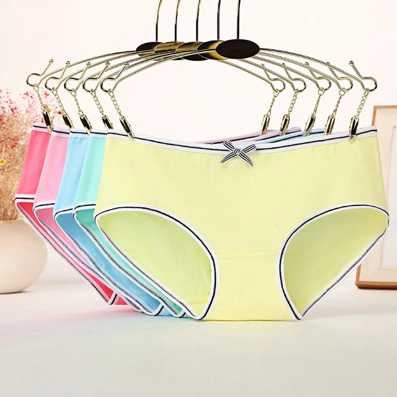 1 шт. женские мягкие хлопковые эластичные бикини трусики с милым бантом дышащее