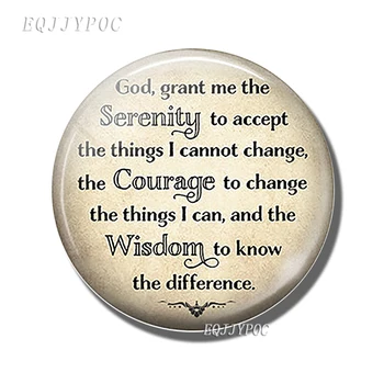 

"God" Serenity Prayer 30MM Fridge Magnet Buddhism Inspirational Quote Glass Cabochon Magnetic Refrigerator Stickers Note Holder