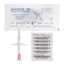 ПЭТ ID микрочип шприц 1,4x8 мм ISO11784/5 FDX-B HDX животное тег инжектор IP67