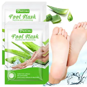 

1pair Aloe Exfoliating Foot Mask For Anti Crack Heel Skin Masks Feet Callus Socks Pedicure tool Peeling Dead Remover Care S G8A4