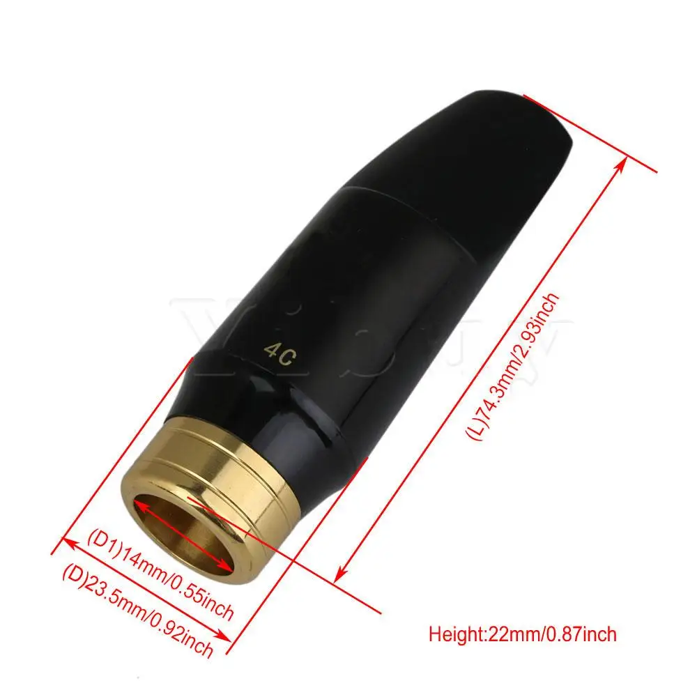 Yibuy бакелитовый медный полуметаллический мундштук для Soprano Sax Woodwind 4C