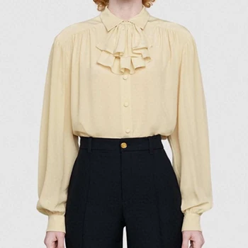 

2020 Luxury Brand Women Shirt Female Blouse Tops Long Sleeve Casual Turn-down Collar Style Women Loose Blouses Roupa Feminina