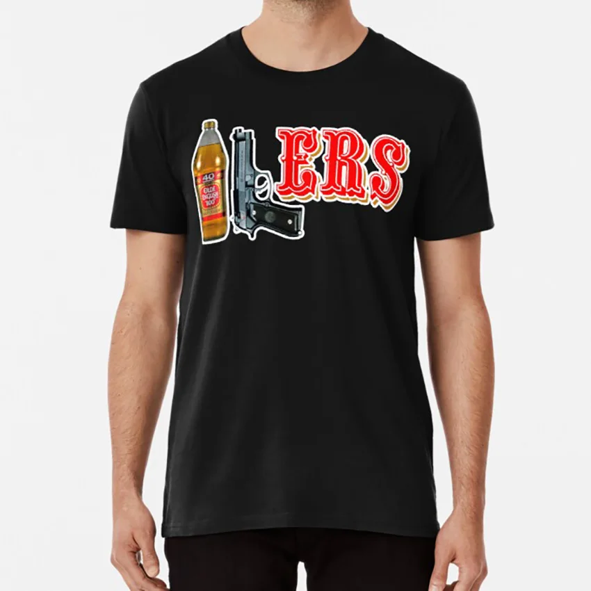 40 / 9 Ers 40Oz 9Mm T Shirt 49Ers San Francisco Football Streetwear Style Beer Bar Divertente Portellone Alla Moda