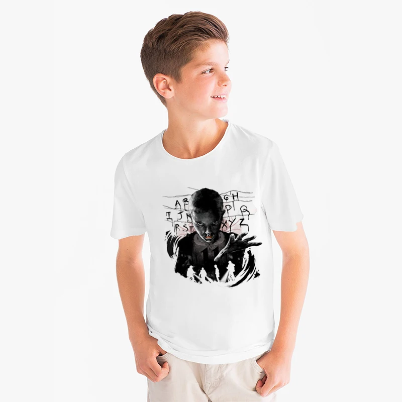 Странные вещи, Детская футболка Летняя Модальная детская одежда для мальчиков и девочек крутая футболка для странников уличная одежда