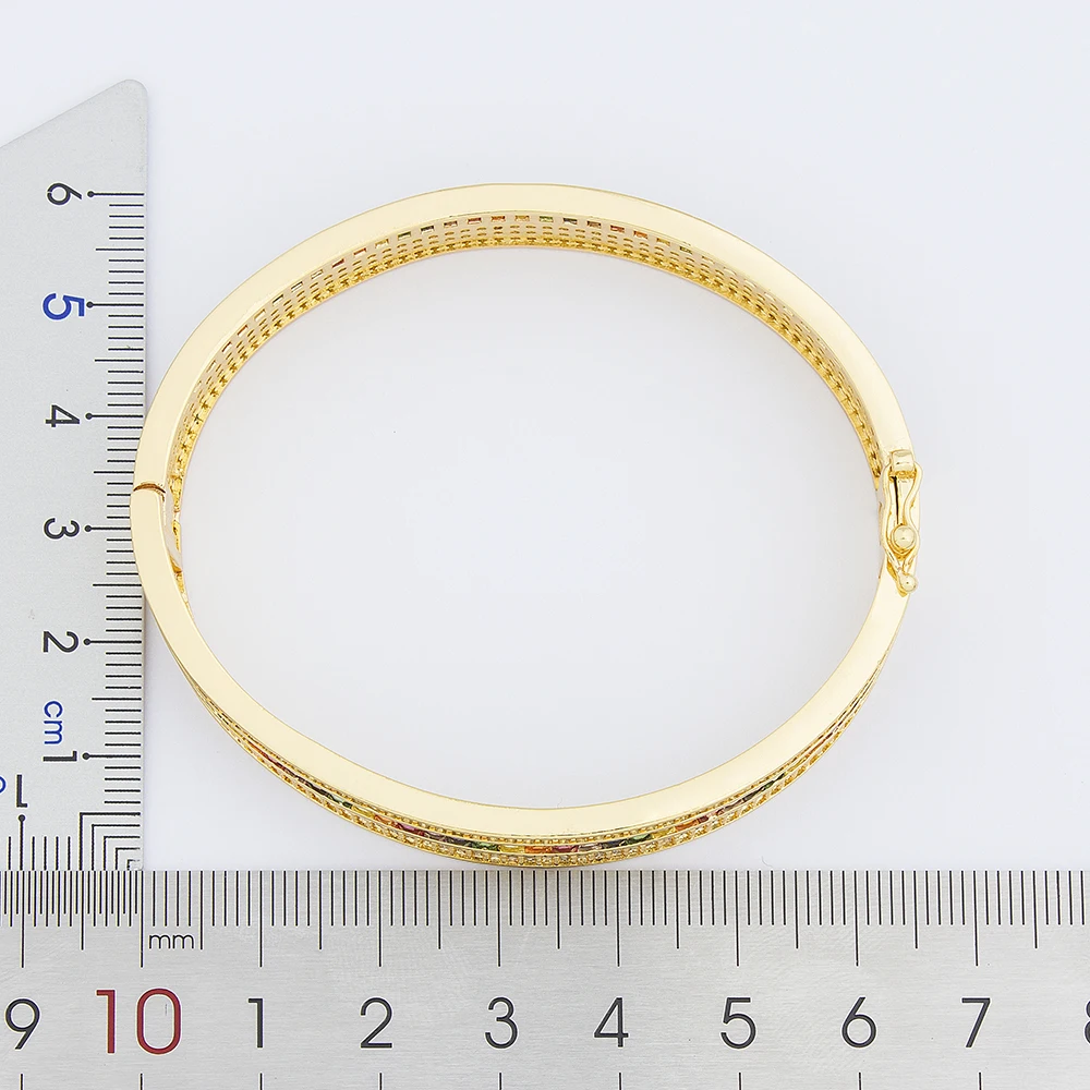 Metal Bracelet Gold Color Zirconia For Women