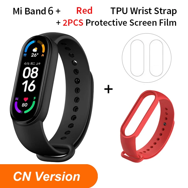 Global Version Xiaomi Mi Band 6 AMOLED Screen Blood Oxygen Fitness Traker Heart Rate 5ATM Waterproof Smart Band 5 Color Bracelet 