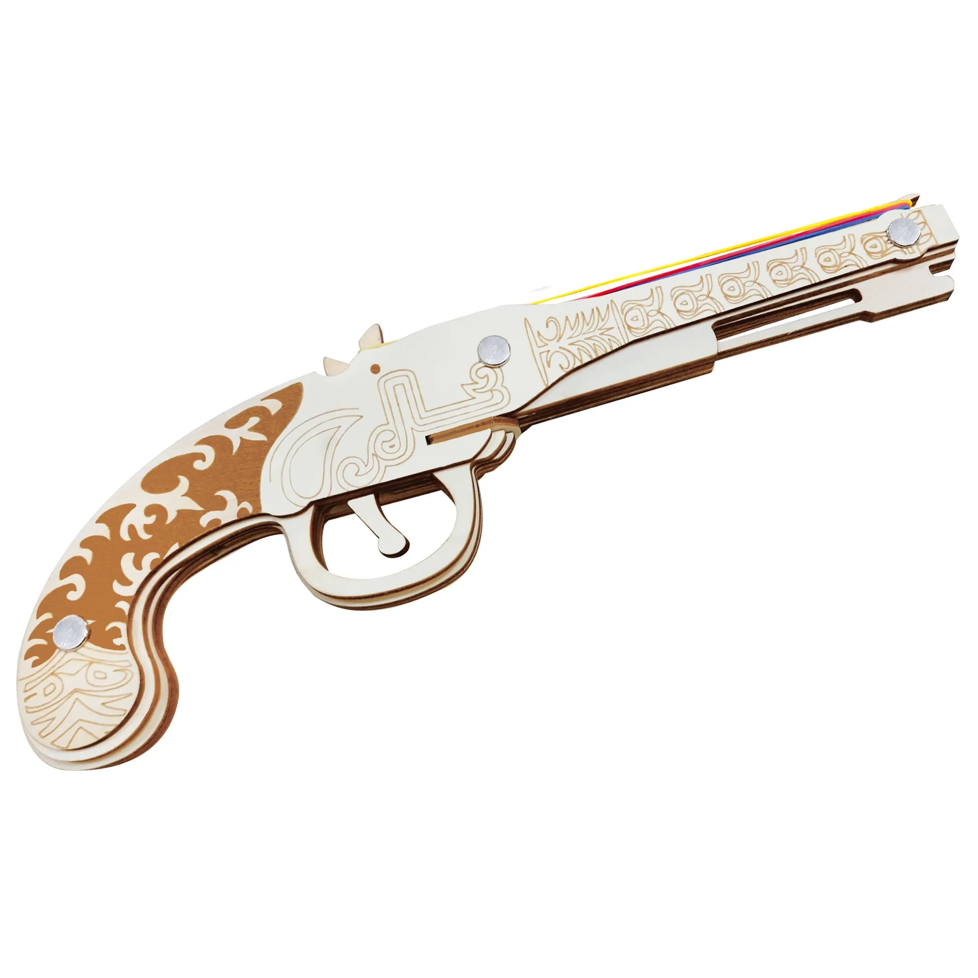 Светильник лый музыкальный резиновый пистолет Flintlock DIY 3D Деревянный пазл набор