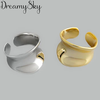 

Bijoux Fashion Real 925 Sterling Silver Irregular Geometric Rings for Women Boho Adjustable Antique Rings Anillos