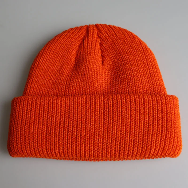 Solid Colors Short Beanies Hat for Men Women Winter Knit Cap Skullies Yellow Orange Beige Grey Navy Black