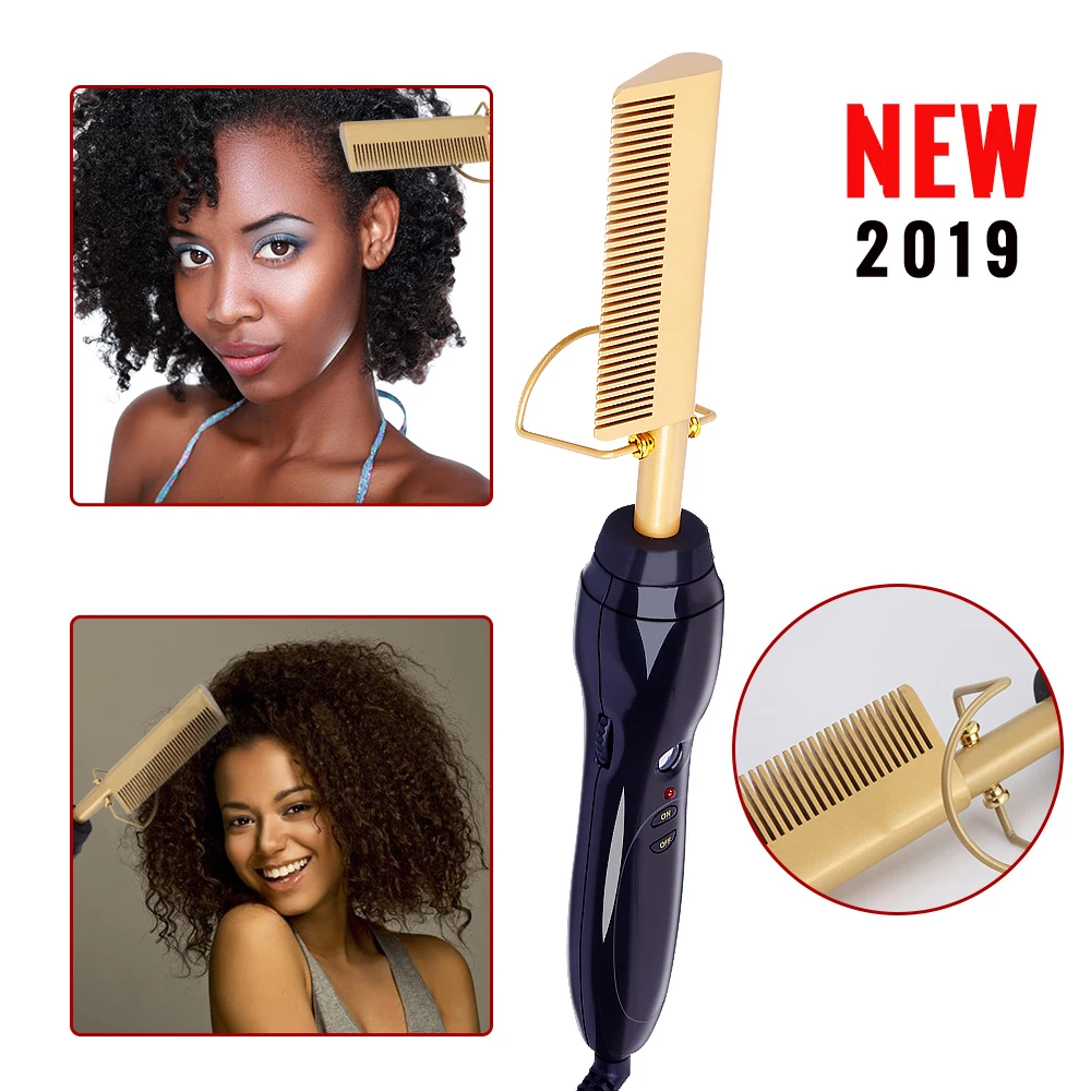 Electric Comb Straightener High Heat Press Comb Hot Straightening Electric Titanium Alloy Comb Environmentally Friendly