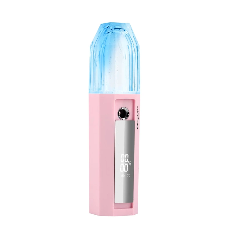 3 в 1 Мини ЖК Nano Mister Пароварка для лица холодный туман распылитель тестер кожи power Bank Перезаряжаемый для волос увлажнение кожи лица 45