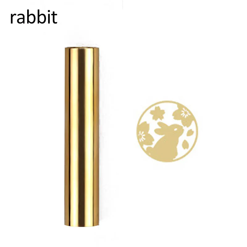 rabbit 1 шт. уплотнительные воски файл печать штамп латунь конверт печать штамп 1,5 см винтажные цилиндрические карты декоративные уплотнения воск краски - Цвет: rabbit