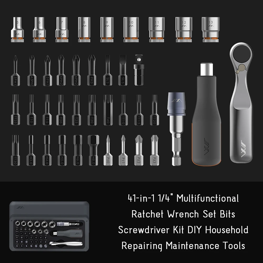 

41-in-1 1/4" Multifunctional Ratchet Wrench Set Bits Screwdriver Kit DIY Household Repairing Maintenance Tools