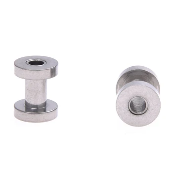 

1 Pair Screw Fit Stainless steel Ear Plugs Rings Flesh Tunnels Piercing Jewelry Steel color