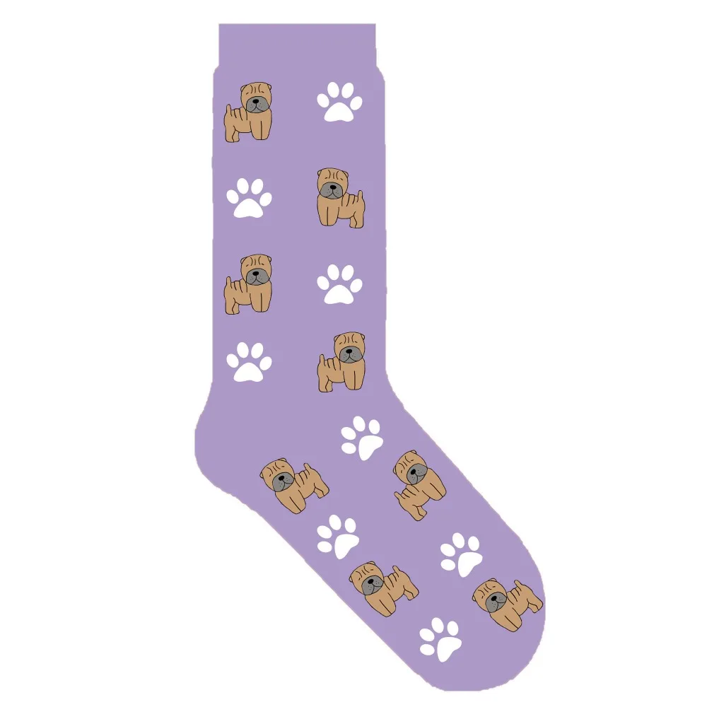 Shar-Pei, Носки с рисунком собачьей лапы, унисекс, носки с рисунками животных, с изображением щенка Шарпей, подарок для собаки, папы, мамы, 50 пара/лот
