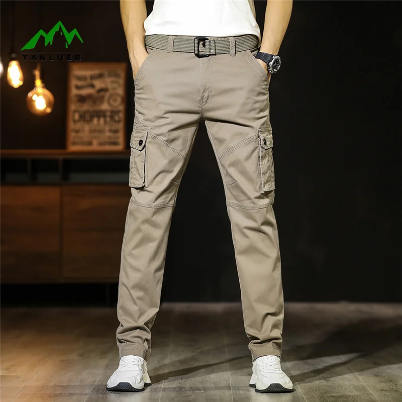 

TANLUER Free retro belt/high-quality casual men's clothing/outdoor casual pants/ Military Tactical Pants Breathable cotton Pants