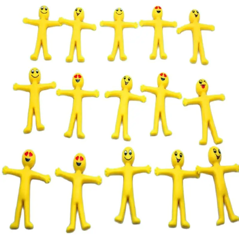 Smiley Man Stretchy Toy Stress Relief Bouncy Fidget Adorable Colorful Yellow Party Favors School Prizes Birthday Gifts | Игрушки и хобби