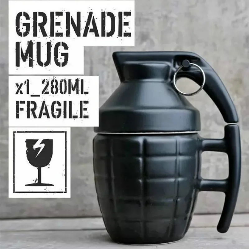 Creative Grenade with Cap Mug Office Grenade Ceramic Coffee Cup Couple
Weird Water Cup