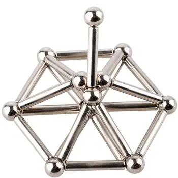 

F 36PCS Magnetic Sticks & 27PCS Steel Balls Toy Innovative Buckyballs Metal Sticks Magnetic Constructor Toys for Building Models