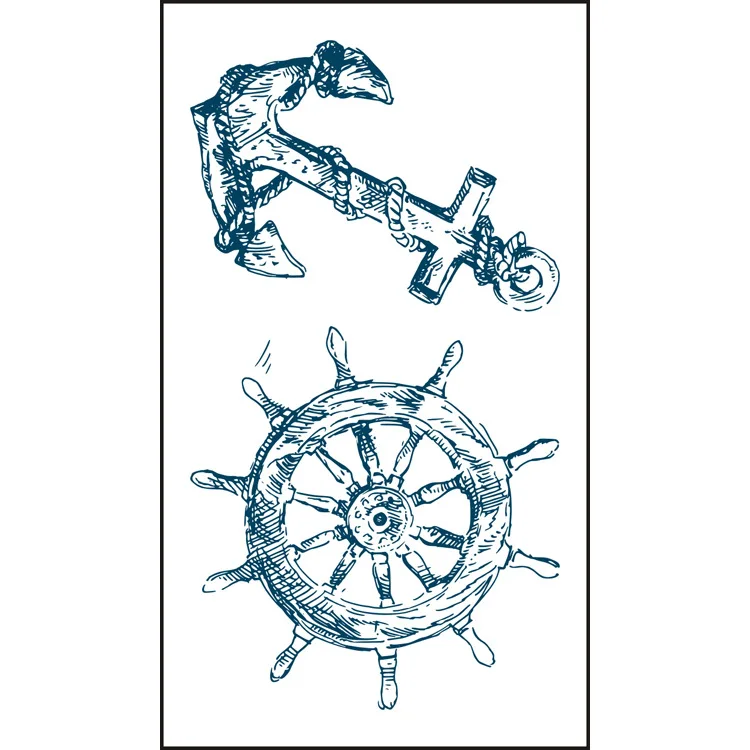 

Anchor Sketch Adhesive Transfer Temporary Tattoos Cool Sticker Fake Decal Art Back Leg Arm Party