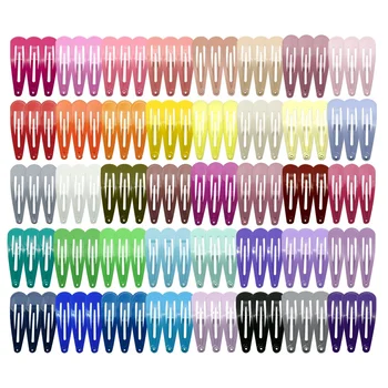 

120 Pack 40 Colors 2 Inch Snap Hair Clips Hair Barrettes Solid Candy Colorsnap Barrettes for Girls Kids Women