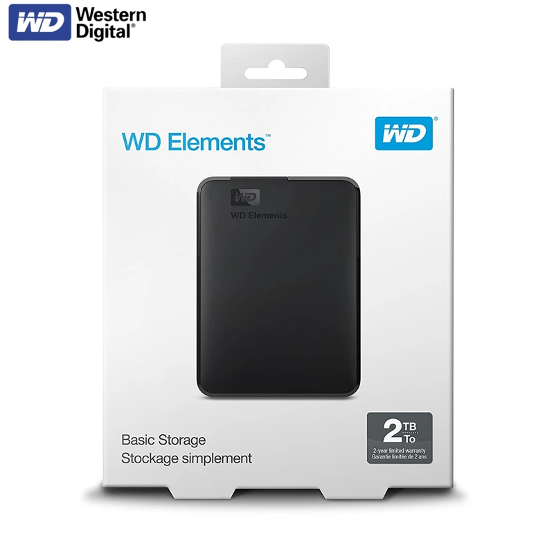 WD элементы 500 Гб Портативный внешний жесткий диск USB3.0 HD 1 ТБ 2 ТБ 4 ТБ Ёмкость жёсткого диска SATA запоминающее устройство для компьютера ПК PS4